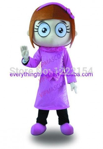 Hot sale Cute Cartoon Character Adult cute big eyes girl Mascot Fancy Dress Halloween party Costume