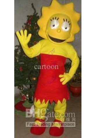 Cute Hot sale Cartoon Character Adult Lisa Simpson Dress cosplay Halloween  Party Costume