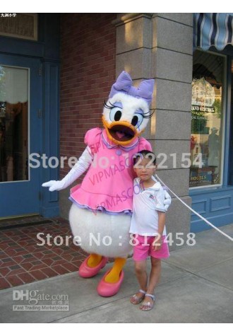 Hot selling Foam Adult cute Lovely Purple Rosette Daisy Duck Mascot Costumes Halloween Costume Fancy Dress Suit