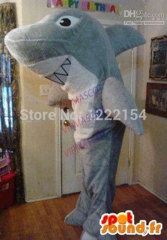 New arrival Cute Custom made Cartoon Character Adult customized Shark Dress cosplay Halloween  Party Costume