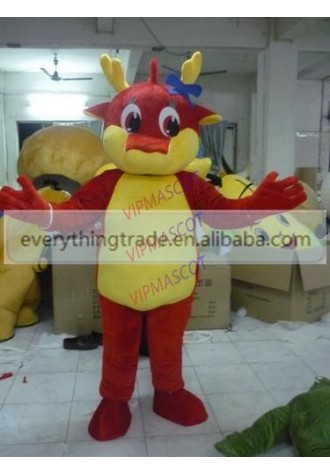 New arrival Foam Adult lovely cartoon big eyes little red dragon mascot costume fancy dress party costumes adult size