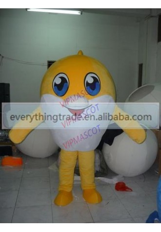 Hot sale Foam Adult cute cartoon yellow big eyes doll mascot costume fancy dress party costumes adult size