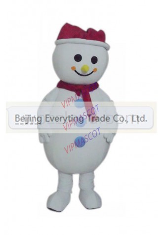 Hot selling Adult cartoon character cute new red hat little snowman Mascot Costume Halloween party costumes adult size