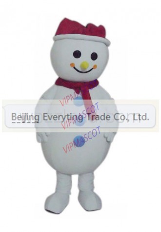 Hot selling Adult cartoon character cute new red hat little snowman Mascot Costume Halloween party costumes adult size