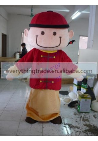 Hot selling Cute Adult cartoon lovely red hat boy mascot costume suit fancy dress party costumes adult size