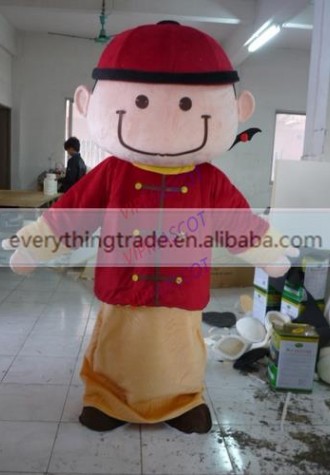 Hot selling Cute Adult cartoon lovely red hat boy mascot costume suit fancy dress party costumes adult size