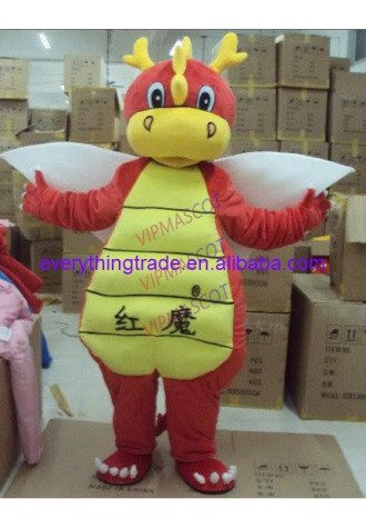 New arrival Cartoon Character lovely Red Dinosaur Mascot Costume party costume Adult Size