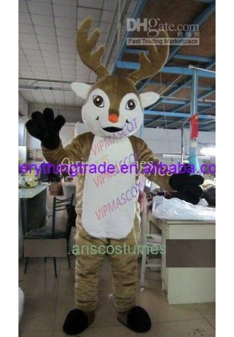Hot sale Foam Adult reindeer mascot costume custom animal mascot suit christmas mascot dress fancy dress costumes
