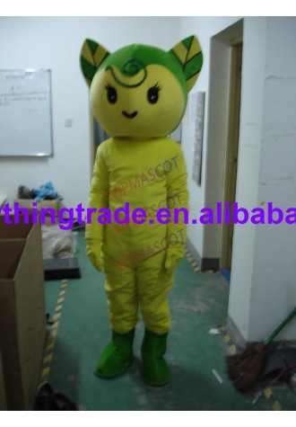 HOT Foam Adult lovely yellow girl man mascot fancy dress costumes Halloween cartoon party costumes adult size