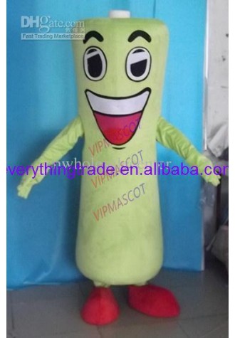 Hot sale Cute Character Adult lovely green battery Mascot Costume fancy dress Halloween party costume