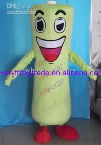 Hot sale Cute Character Adult lovely green battery Mascot Costume fancy dress Halloween party costume