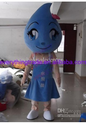 Hot sale Cute Cartoon Character Adult lovely blue water drop Mascot Costume fancy dress Halloween party costume