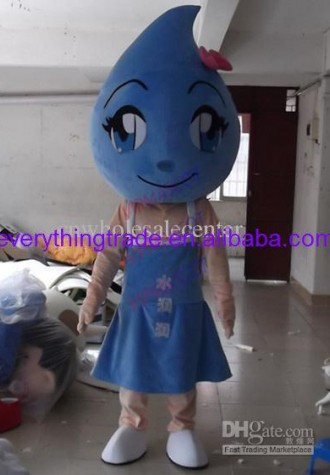 Hot sale Cute Cartoon Character Adult lovely blue water drop Mascot Costume fancy dress Halloween party costume