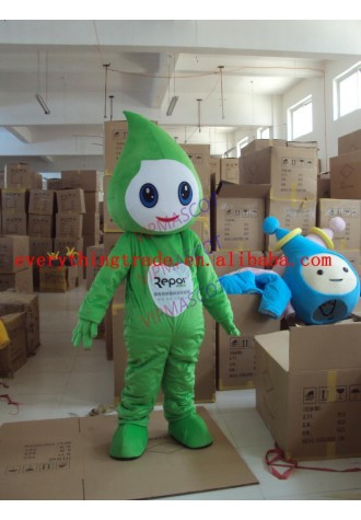 Hot sale Foam Cartoon Character Adult lovely green little doll Mascot Costume fancy dress party costume