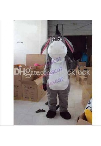 Hot selling Adult cute Grey Eeyore DONKEY Halloween Mascot Costume Fancy Dress Cartoon Party Outfits