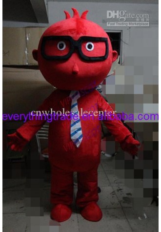 Hot sale Cute Character Adult cute red doll Mascot Costume fancy dress Halloween party costume