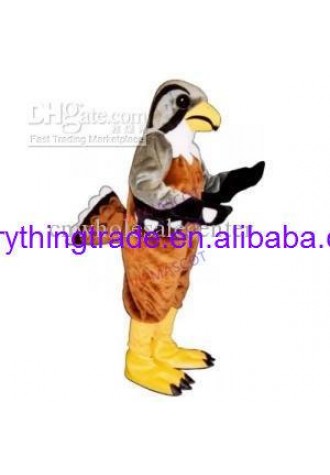 Hot sale Foam Character Adult lovely long brown fur Crested Hawk Mascot Costume fancy dress Halloween party costume