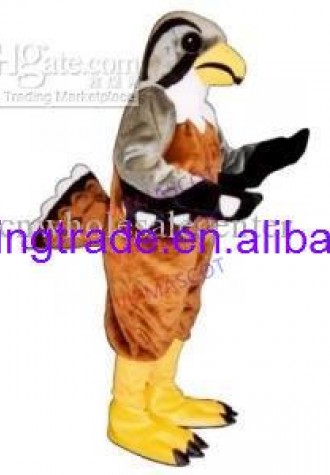 Hot sale Foam Character Adult lovely long brown fur Crested Hawk Mascot Costume fancy dress Halloween party costume