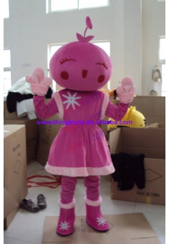 Hot sale Cute Adult lovely pink little doll mascot fancy dress costumes Halloween cartoon party costumes