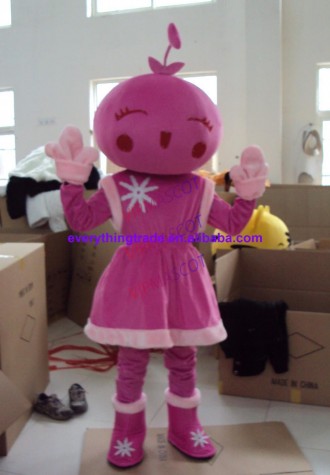 Hot sale Cute Adult lovely pink little doll mascot fancy dress costumes Halloween cartoon party costumes