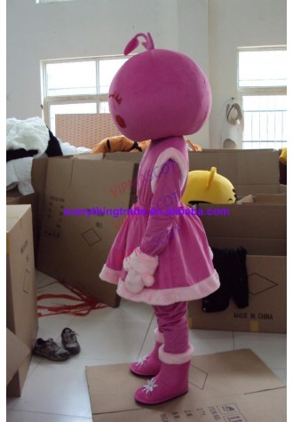 Hot sale Cute Adult lovely pink little doll mascot fancy dress costumes Halloween cartoon party costumes