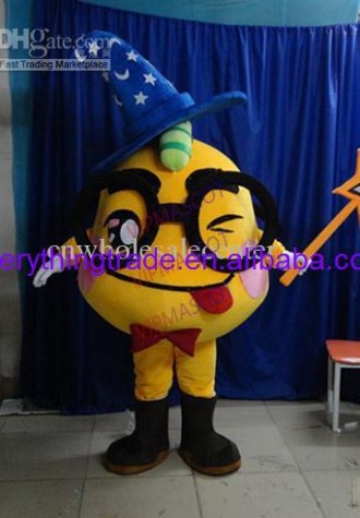 Hot sale Foam Adult cute Yellow mages mascot costume fancy dress Halloween party costumes adult size