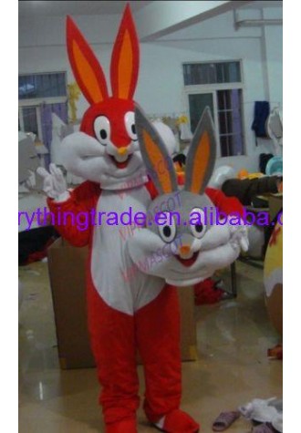 Hot sale Cartoon Character Adult beautiful Cute Bugs Bunny Mascot Costume Red Rabbit Dress cosplay Halloween Party Costume