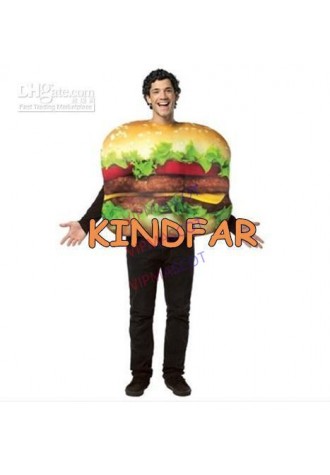 Hot selling Cute Adult cute GET REAL CHEESEBURGER Hamburger Mascot COSTUME Food Adult Fancy Dress Cartoon Outfit Suit