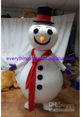 Hot sale Cute Adult snowman christmas mascot fancy dress costumes adult costume custom mascot suit