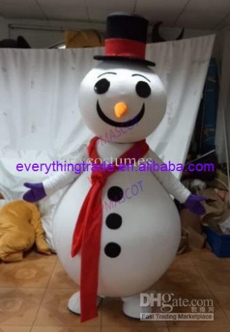 Hot sale Cute Adult snowman christmas mascot fancy dress costumes adult costume custom mascot suit