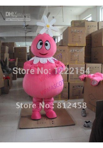 Hot selling Foam Adult cute Pink Flower Girl Mascot Costumes Halloween Costume Fancy Dress Suit