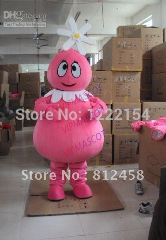 Hot selling Foam Adult cute Pink Flower Girl Mascot Costumes Halloween Costume Fancy Dress Suit