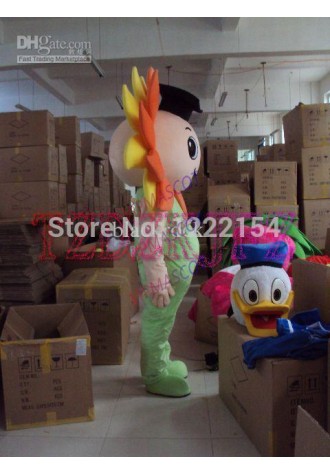 Hot selling Cute Adult cute Accept custom high-quality plant Sunflower boy Mascot Costume Fancy Dress Halloween
