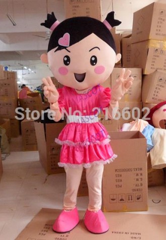 Mascot Costumes For Adults Christmas Halloween Outfit Fancy Dress Suit Pink Girl cosplay costumes Free Shipping