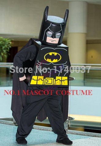 mascot block bricks batman mascot costume cartoon character cosplay carnival costume fancy dress anime theme kits wholesale
