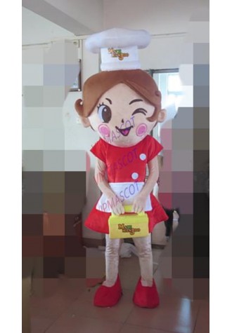 new design cook girl mascot costume for adults girl mascot costume