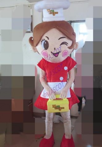 new design cook girl mascot costume for adults girl mascot costume