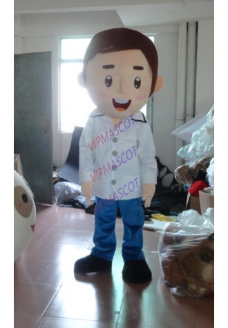 Latest high quality Cartoon white boy Mascot Costume anime cosplay themed fancy dress costume Holiday special clothing