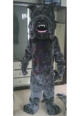 Smart Black Bulldog Dog Mascot Costume Mascotte Puppy Cutu Doggie Chien Dawg Adult With Happy Face Big Mouth No.4569 Free Ship