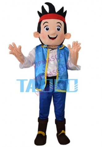 Hot Jake Mascot Costume Neverland Narrowly Pirate Carnival Dress Adult Free Shipping