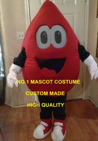 NEW BLOOD DROP MASCOT COSTUME Adult Blood Donation Activities Theme Cartoon Character Drop Mascotte Advertising Fancy Dress 1804