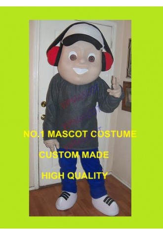high quality Happy DJ Boy Mascot Costume DJ Theme Custom XMAS HALLOWEEN Carnival MASCOTTE COSTUMES FANCY DRESS SUIT KITS 1730
