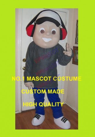 high quality Happy DJ Boy Mascot Costume DJ Theme Custom XMAS HALLOWEEN Carnival MASCOTTE COSTUMES FANCY DRESS SUIT KITS 1730