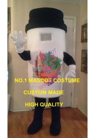 Latte Cup Mascot Costume Anime Cosply Dress (logo print) Latte Coffee Theme Cup Mascotte Carnival Fancy Dress Kits 1786