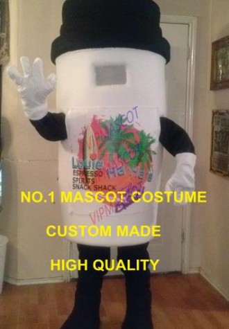 Latte Cup Mascot Costume Anime Cosply Dress (logo print) Latte Coffee Theme Cup Mascotte Carnival Fancy Dress Kits 1786