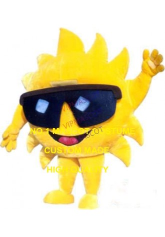 Happy Summer Beach Sunshine Sunglasses Sun Mascot Costume Adult Anime Custom Cartoon Character Mascotte Suit Kit Fancy1824
