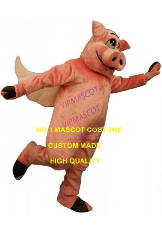 Hot Anime Cosply Costumes Pink Flying Hog Pig Mascot Costume Adult Pig Theme Cartoon Character Mascotte Fancy Dress Suit 1987