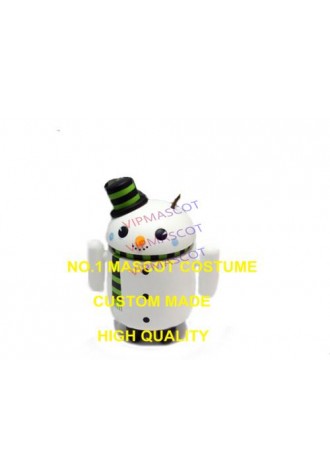 Cute Android Snowman Mascot Costume Adult Professional Custom Advertising Robot Android Mascotte Fancy Dress Kits 2022