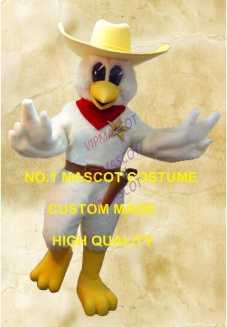 white cowboy chicken mascot costume custom high quality chicken theme anime cosply costumes advertising mascotte fancy 2080