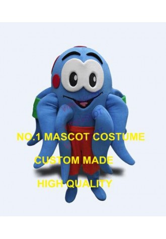Professional Custom Blue Octopus Mascot Costume Adult Cartoon Character Anime Cosply Costumes Mascotte Fancy Dress Kits 1900